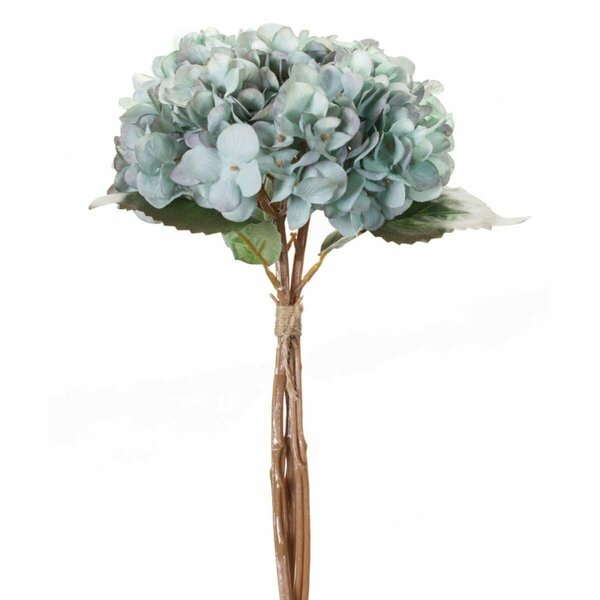 Smartgifts DS 14.5 in. Polyester Hydrangea Bundle - Teal & Brown - Set of 12 SM3068588